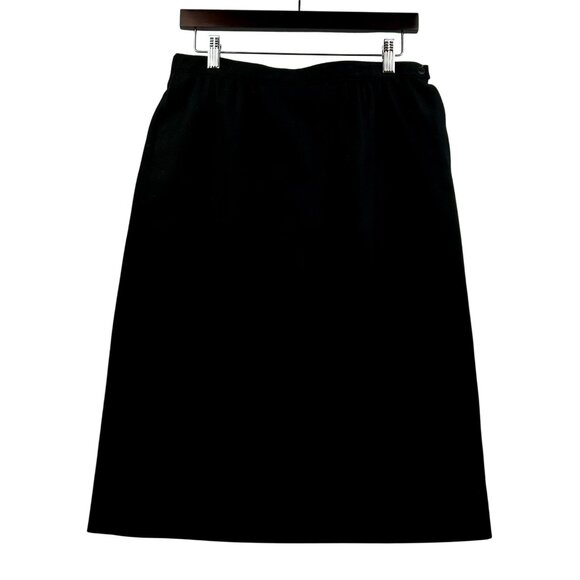 Vintage 1980s Pendleton Wool Skirt Black Midi Skirt Size 12 Petite Made in USA - Picture 2 of 8